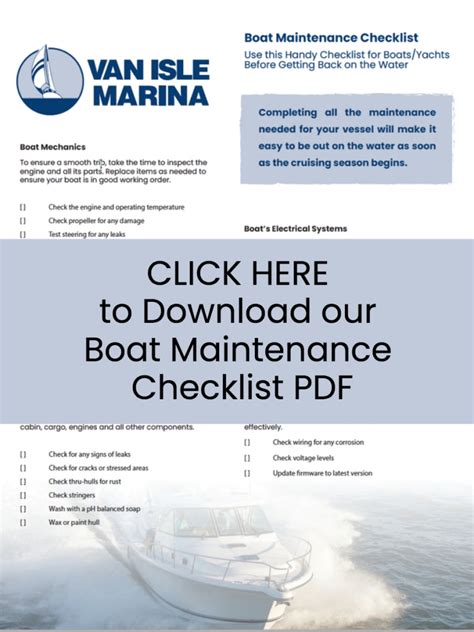 Boat Maintenance Checklist Van Isle Marina