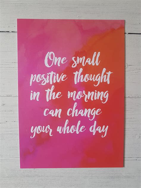 Positive A4 Print Motivational Quote One Small Positive Etsy