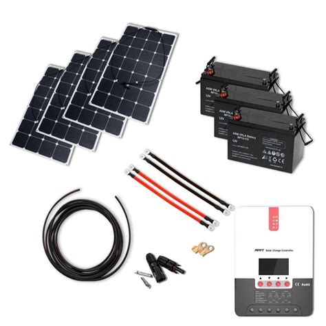 Solaranlage 420W Flexibel Mit 30A MPPT Laderegler Und 3x110Ah AGM Batterie