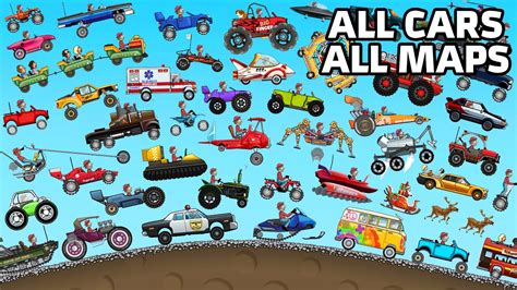 Hill Climb Racing ALL 45 VEHICLES UNLOCKED And FULLY UPGRADED Video