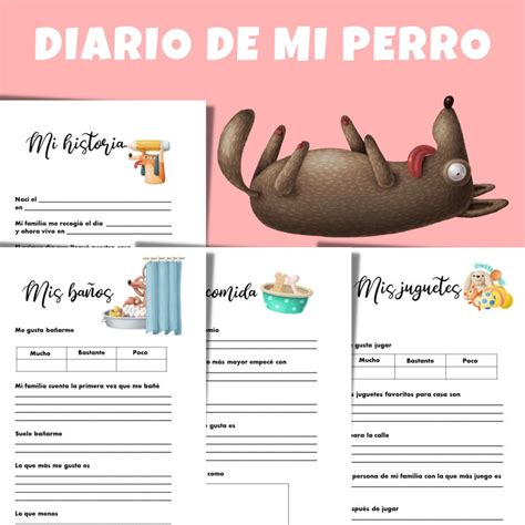 Diario De Mi Perro Mascotas Imprimir Pdf A4 Perros Descarga Inmediata