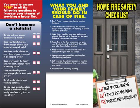 Home Fire Safety Checklist Brochure