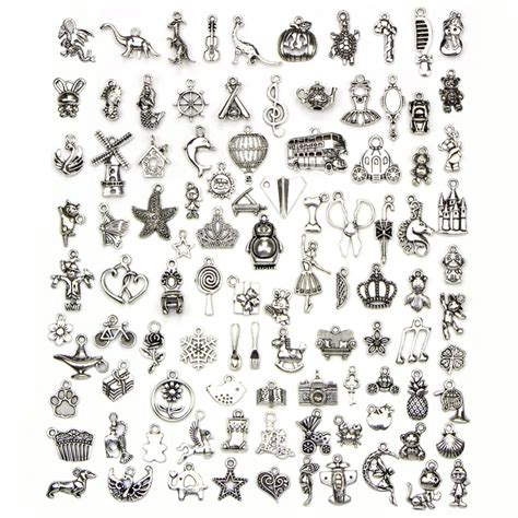 Wholesale 100pcs Bulk Lots Tibetan Silver Mix Charm Pendants Jewelry DIY Childlike Childhood ...