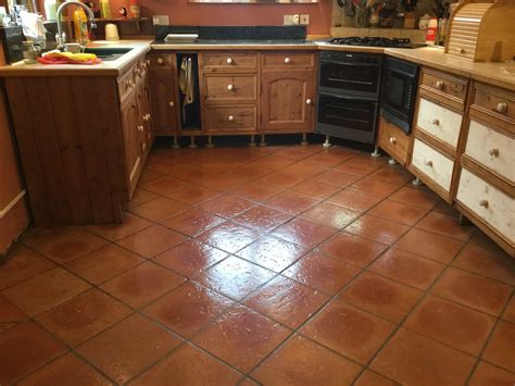 Terracotta Tiled Kitchen Floor Renovated At A Maidford Cottage