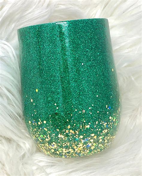 Glitter Wine Tumbler Ombré Tumbler Personalized Tumbler Etsy