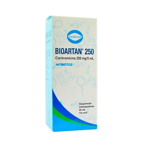 Bioartan 250 Claritromicina 250 mg 5 ml Suspensión 60 mL Punto Farma