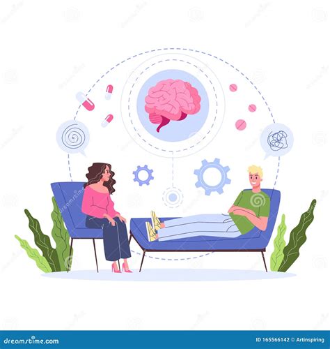 Mental Health Concept. Doctor Treat Person Mentality Stock Vector ...