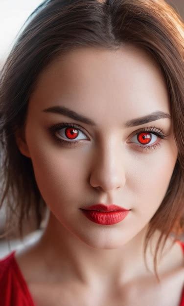 Premium Photo | A woman with red eyes and a red eye with red eyes