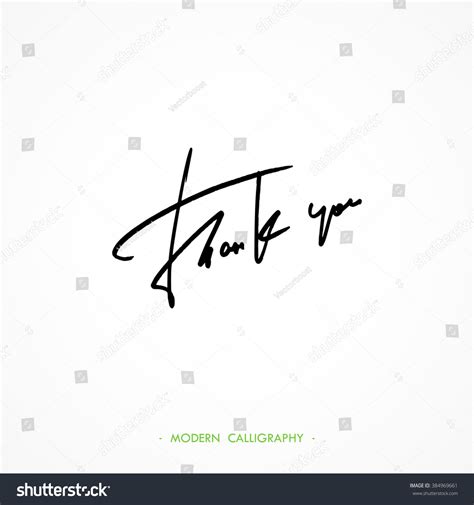 Thank You Calligraphy Thin Pen Writed Stock Vector (Royalty Free ...