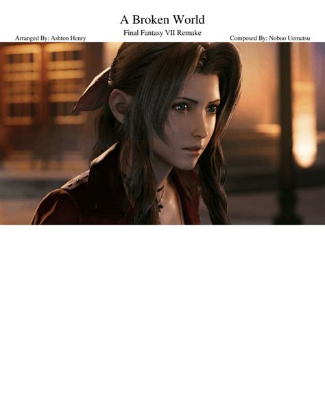 A Broken World Final Fantasy Vii Remake Sheet Music For Piano Flute