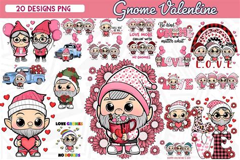 Gnome Valentine Sublimation Bundle Bundle · Creative Fabrica