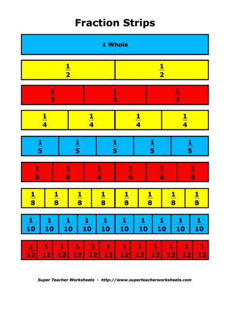 Fraction Strips Printable Pdf Customize And Print