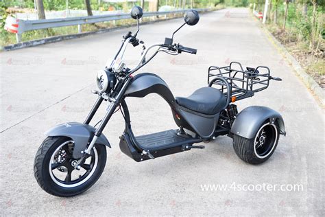 Three 3 Wheel Scooter Harley Electric Adult Removable Battery Operated Chopper Fat Tire Electric