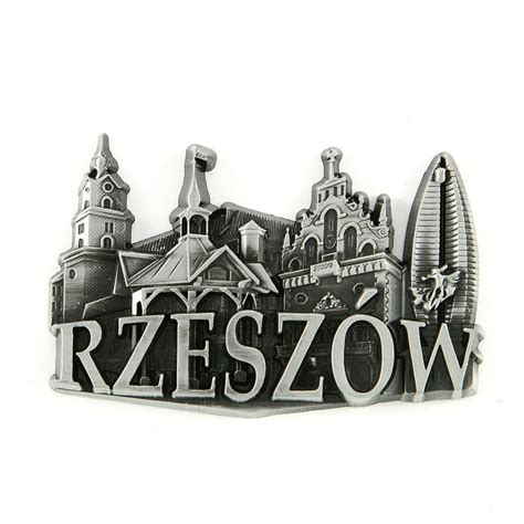 Magnes metalowy panorama Rzeszów Pamiątki z Polski Souvenirs from