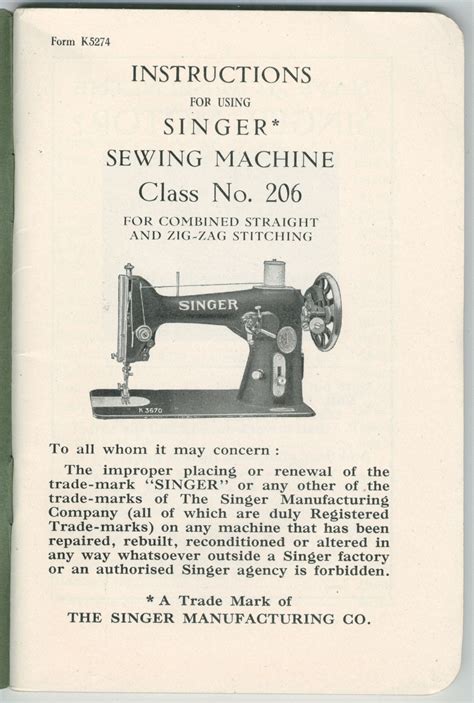 Singer Sewing Machine Manuals Sewing Machine History Sewing Machine