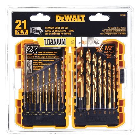 DEWALT Jobber Length Drill Set, Number of Drill Bits 21, 135 ...