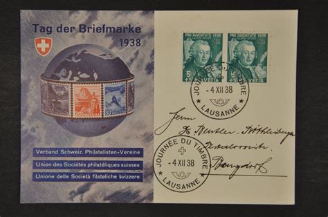 1938 Tag Der Briefmarke Karte Deutsch Stempel Lausanne Kaufen Auf