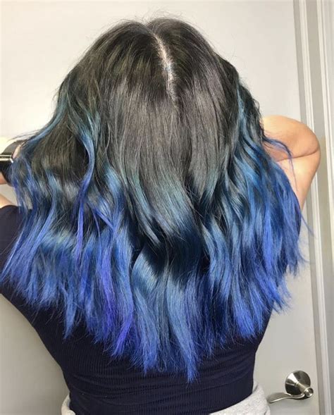 Neon blue | Long hair styles, Hair styles, Hair color