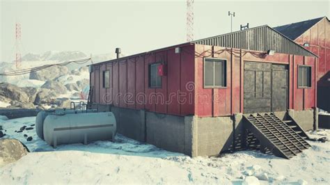 Aerial View of Antarctic Station in Antarctica Stock Photo - Image of ...