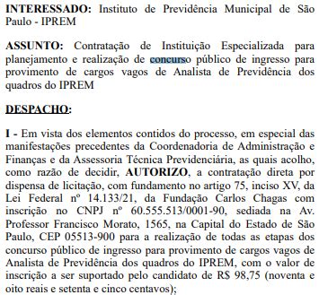 Concurso Iprem Sp Fcc A Banca Edital Em Breve Dire O Concursos