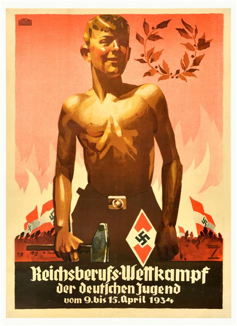 At Auction Propaganda Poster Third Reich Deutschen Jugend Hitler Youth