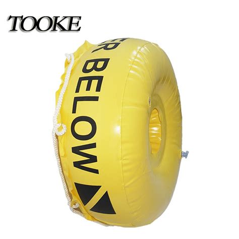 Желтый надувной поверхностный маркер из ПВХ Буй для фридайвинга купить ...