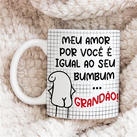 Caneca Namorado Meme Flork Porcelana Personalizada Divertida Meu Amor