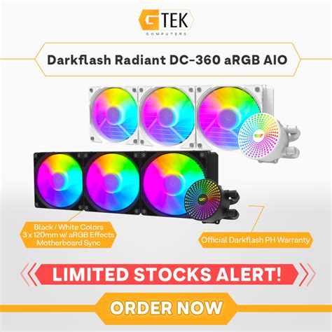 DarkFlash Radiant DC 360 360mm AIO Liquid CPU Cooler W ARGB