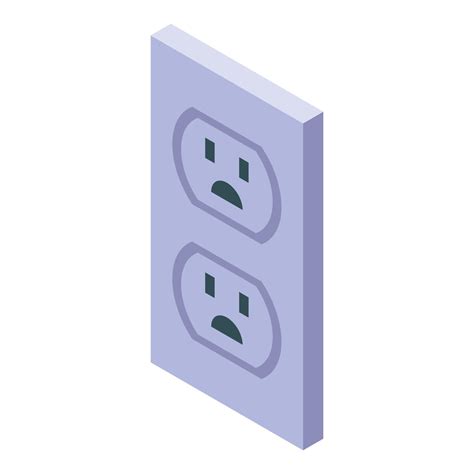 Double power socket icon, isometric style 15378332 Vector Art at Vecteezy