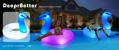 DeeprBetter Inflatable Pool Float With Colorful Lights 2024 Solar