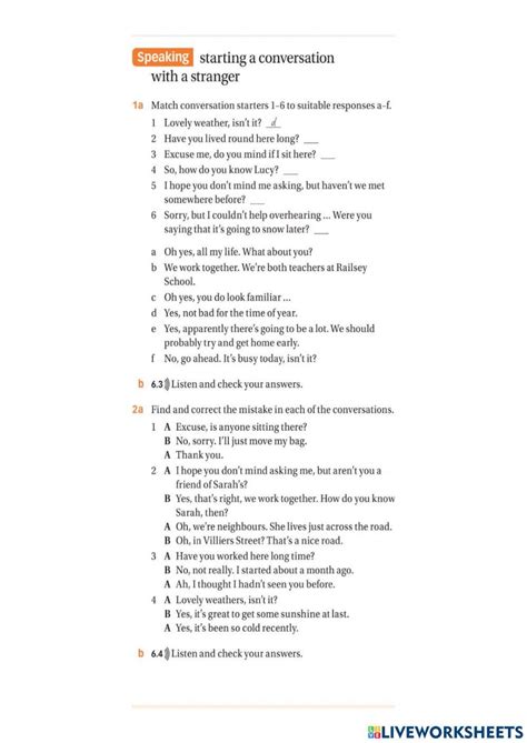 Conversations Interactive Activity Live Worksheets