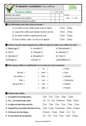 Evaluation Quiz QCM Familles de mots 3eme Primaire pdf à imprimer