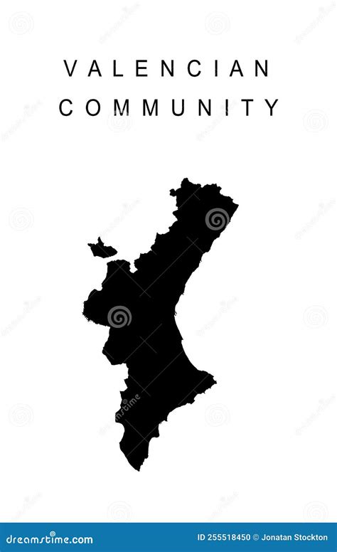 Spain Province Autonomous Valencian Community Map Vector Silhouette