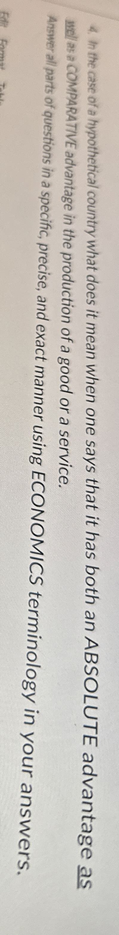 Solved In The Case Of A Hypothetical Country What Does It Chegg