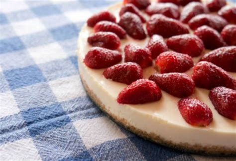 Pastel De Queso Y Fresas Sin Horno