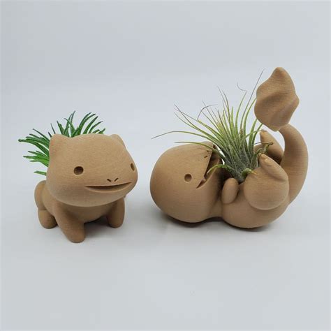 Mini Pok Mon Wood Like Air Plant Holder Planter Wood Bulbasaur