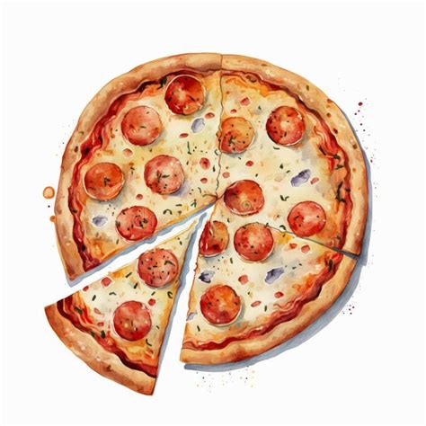 Pizza Pepperoni Sur Fond Blanc Illustration Stock Illustration Du