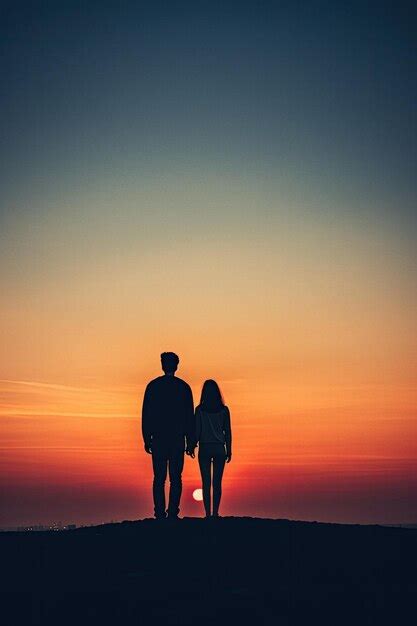 Premium AI Image | Silhouette couple in love at sunset