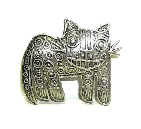 Jj Pin Cat Pewter Jonette Jewelry Brooch Htf