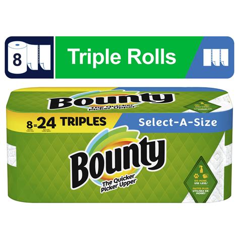 Bounty Select A Size Paper Towels Triple Rolls White More