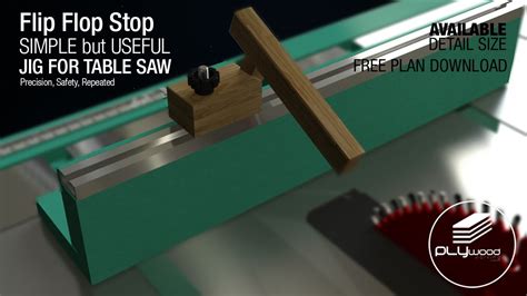 Simple But Useful Flip Flop Stop Table Saw Jig Free Plan Available Youtube