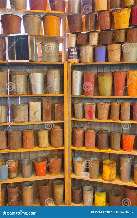 Antique Maple Sap Collection Buckets Stock Image Image Of Desk Wood