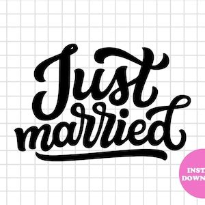 Just Married Svg Layered Item Clipart Cricut Digital Vector Cut File