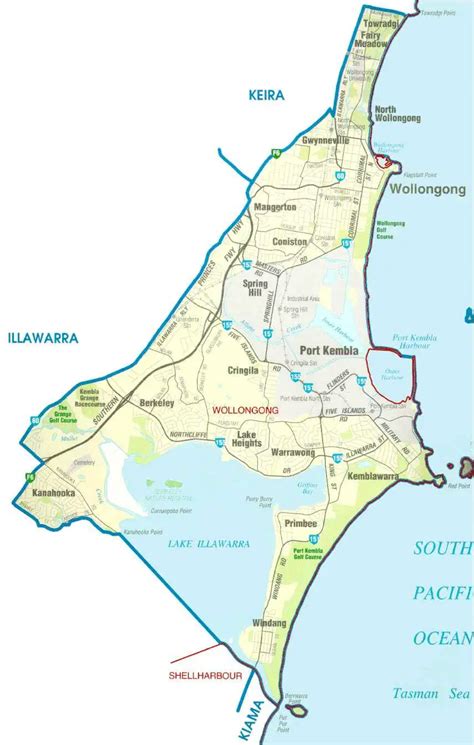 Map Of Wollongong Mapsof Net