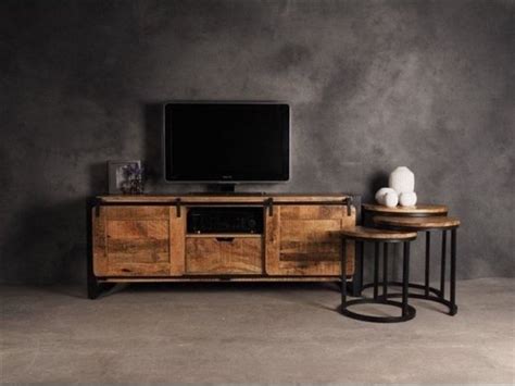 Tv Meubel Industrieel Mangohout Mango Naturel 165 X 45 X 60 H