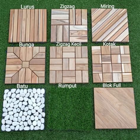 Promo Decking Tile Lantai Kayu Jati Bongkar Pasang 30x30 Cm