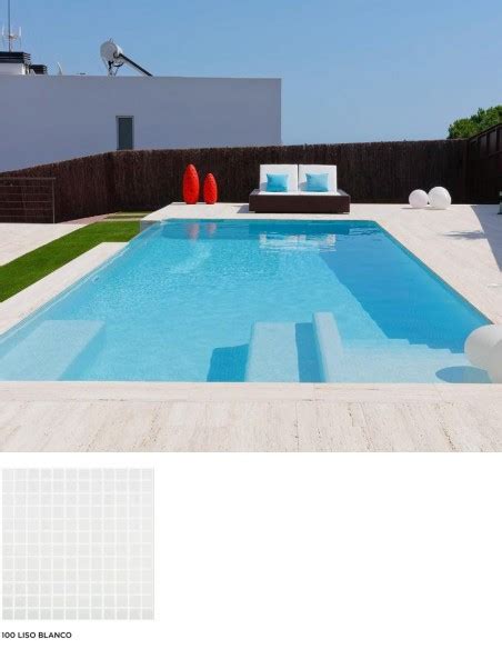 Gresite Liso Blanco Mosaico De Vidrio Liso Piscinas