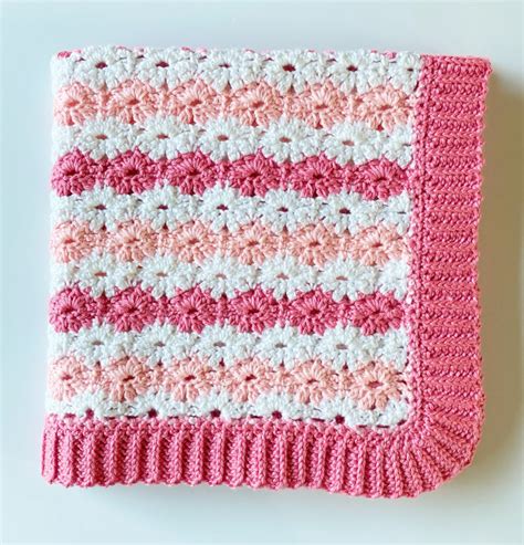 Pink Crochet Petal Stitch Blanket - Daisy Farm Crafts