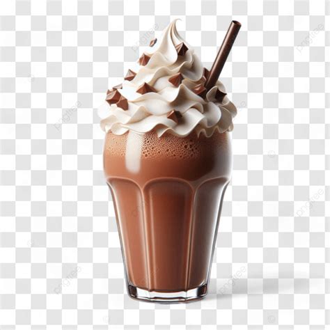 Um Delicioso Milkshake De Chocolate Coberto Chantilly E Calda