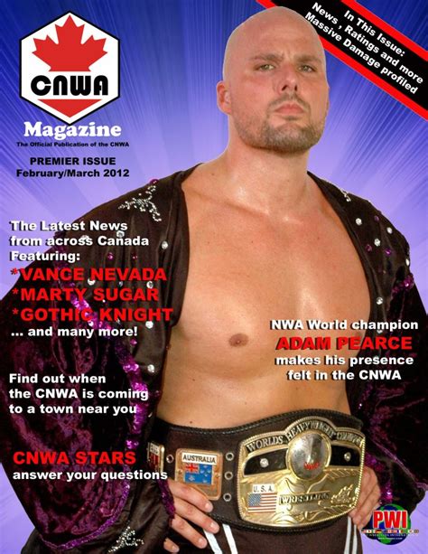 NWA Worlds Heavyweight Champion Adam Pearce featured in CNWA Magazine ...